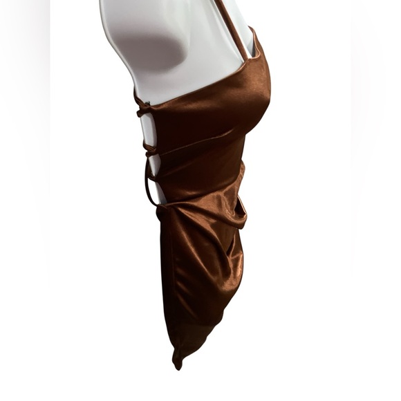 Forever 21 Strappy Brown Ruched Dress - Picture 3 of 4